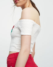 Load image into Gallery viewer, Bardot neckline crop top
